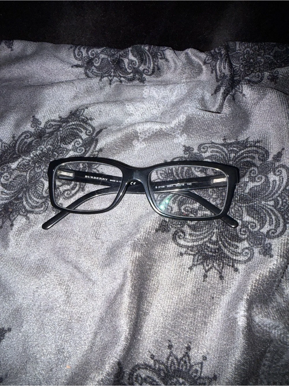 Burberry Black Rectangular Women's Glasses with Subtle Logo